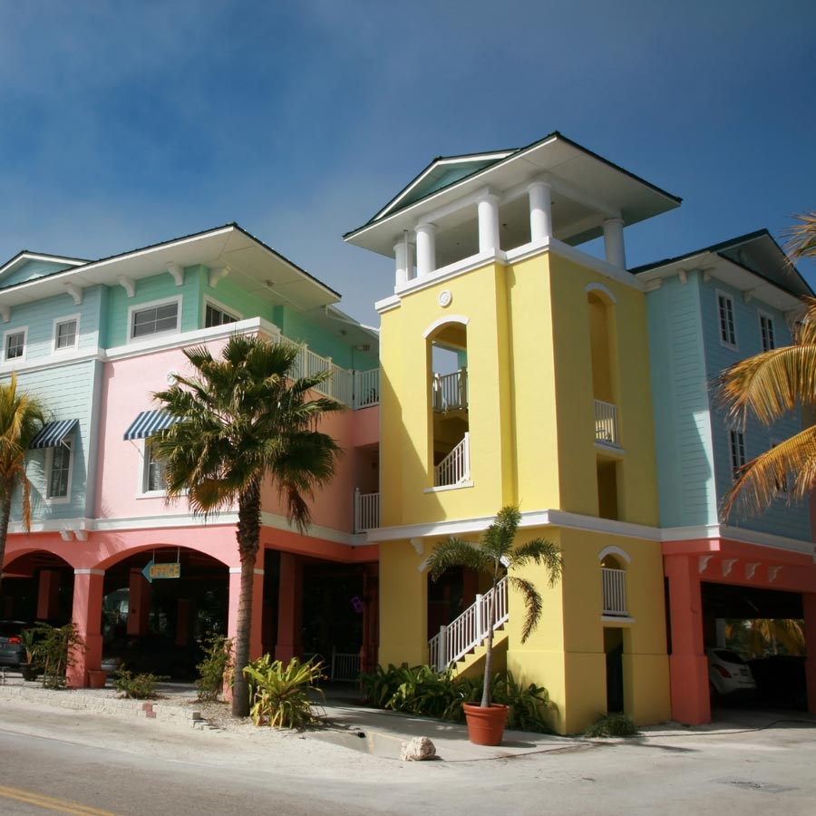 colorful commercial buildings in Florida