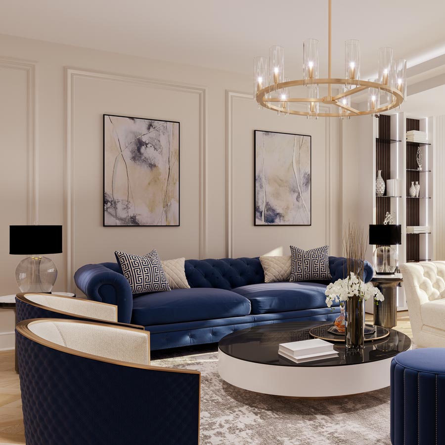 upscale, modern living room